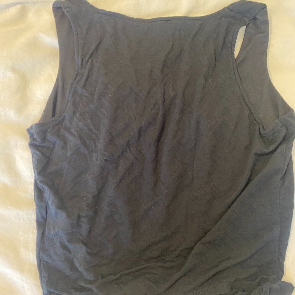 Dynamite Black Cropped SLeeveless Shirt Summer Tie Up Tank Top Size Small - Picture 4 of 4